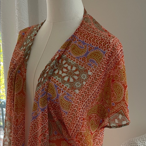 Romeo Juliet Small Paisley Open-Front Women's Top Shell EUC - Picture 5 of 7